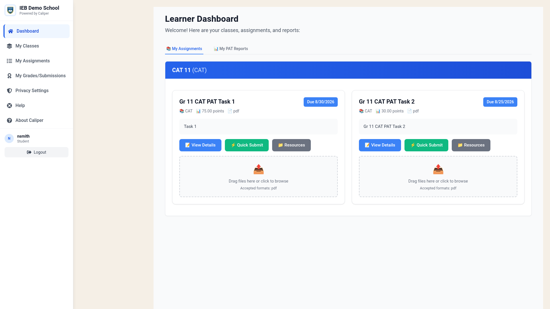 Learner Dashboard